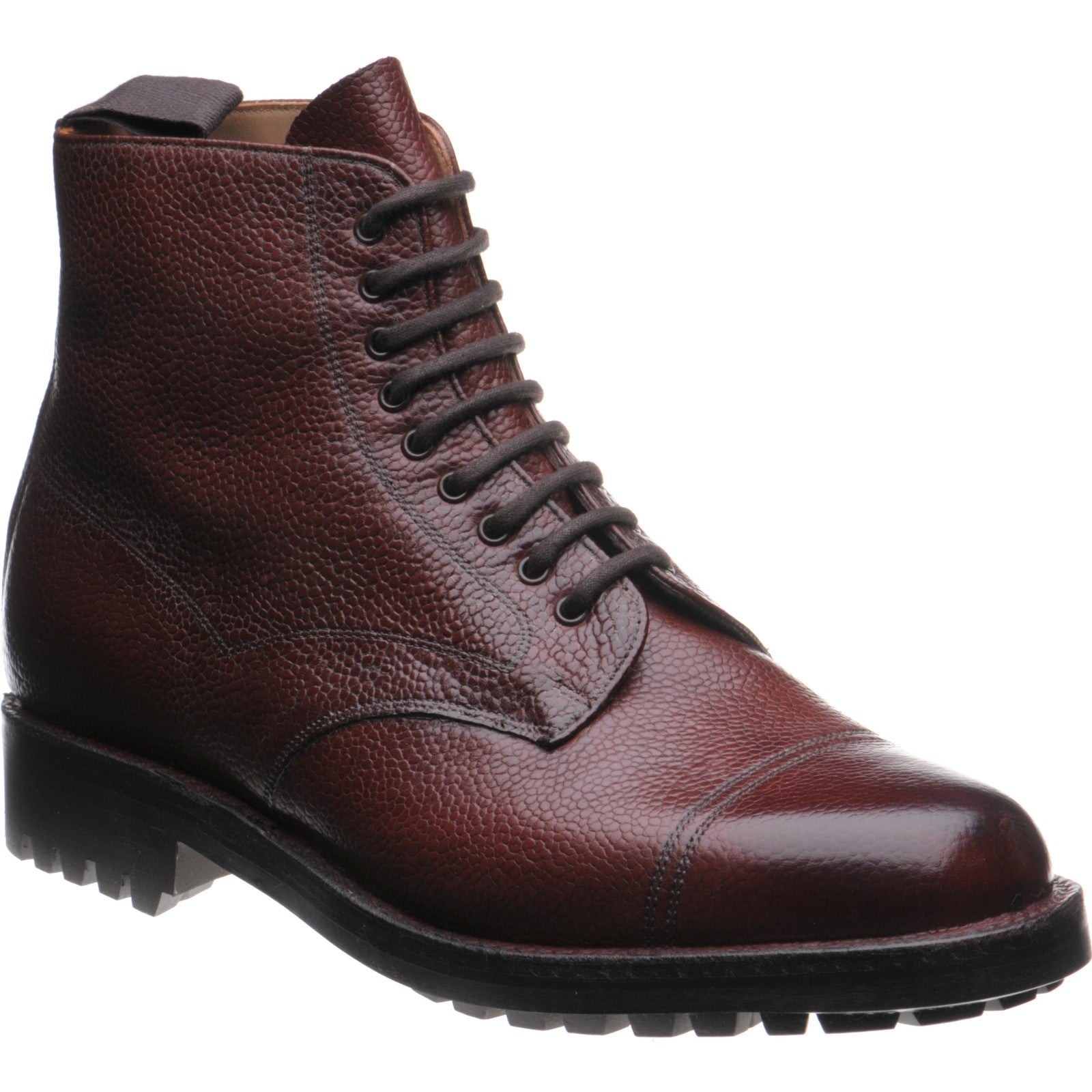Herring Windermere mens rubber-soled boots in burgundy grain
