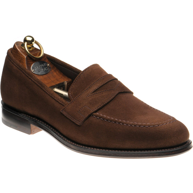 Herring Charlton mens loafers in brown suede