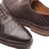 Schulz Woven Leather Oxford Hand Welted Classics Collection