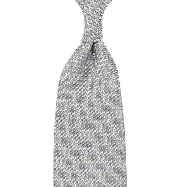 Grenadine / Garza Grossa Silk Tie - Silver - Self-Tipped