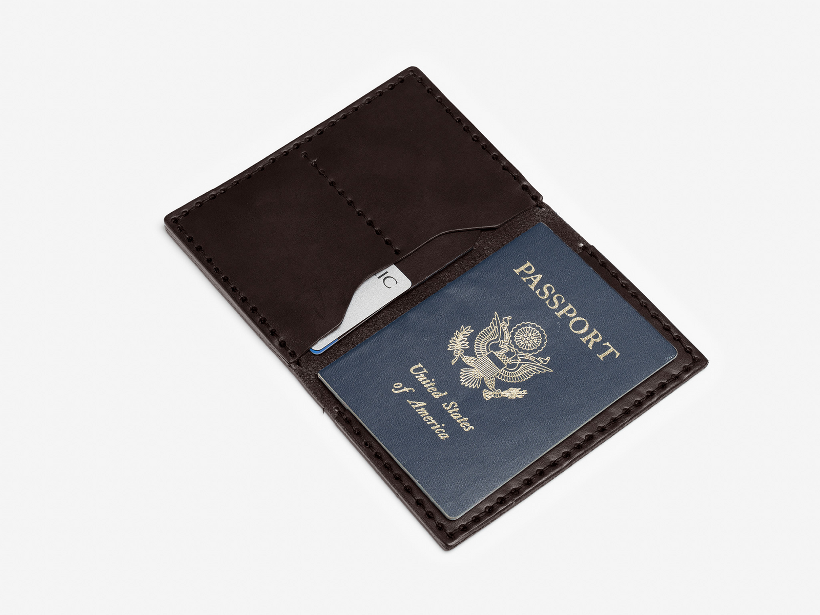 No. 153 Passport Wallet, Dark Brown