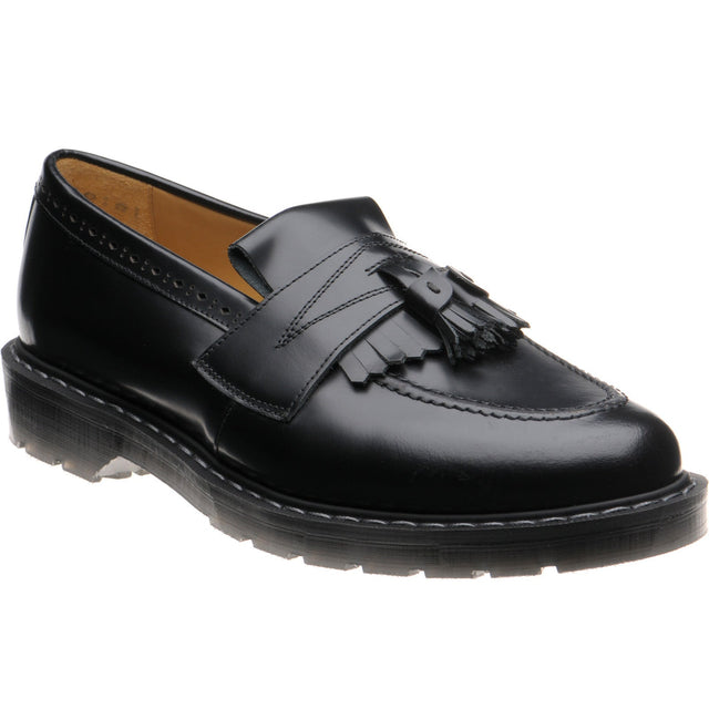 Wildsmith Model Tassel mens rubber-soled tasselled loafers in black polished