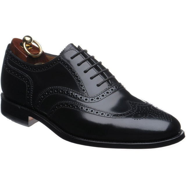 Loake 202 mens brogues in black polished