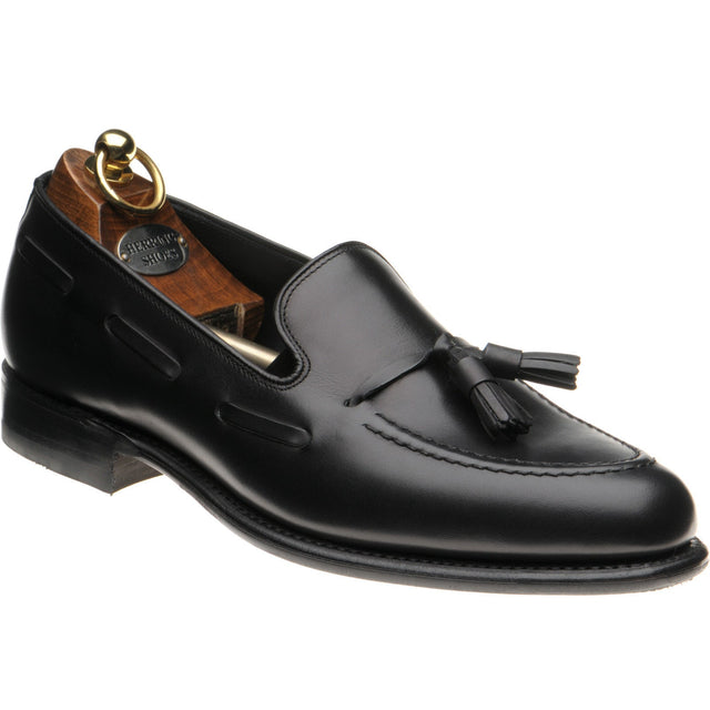 Herring Ascot II mens hybrid-soled tasselled loafers in black calf