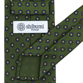 Shibumi Flower Printed Silk Tie Handrolled