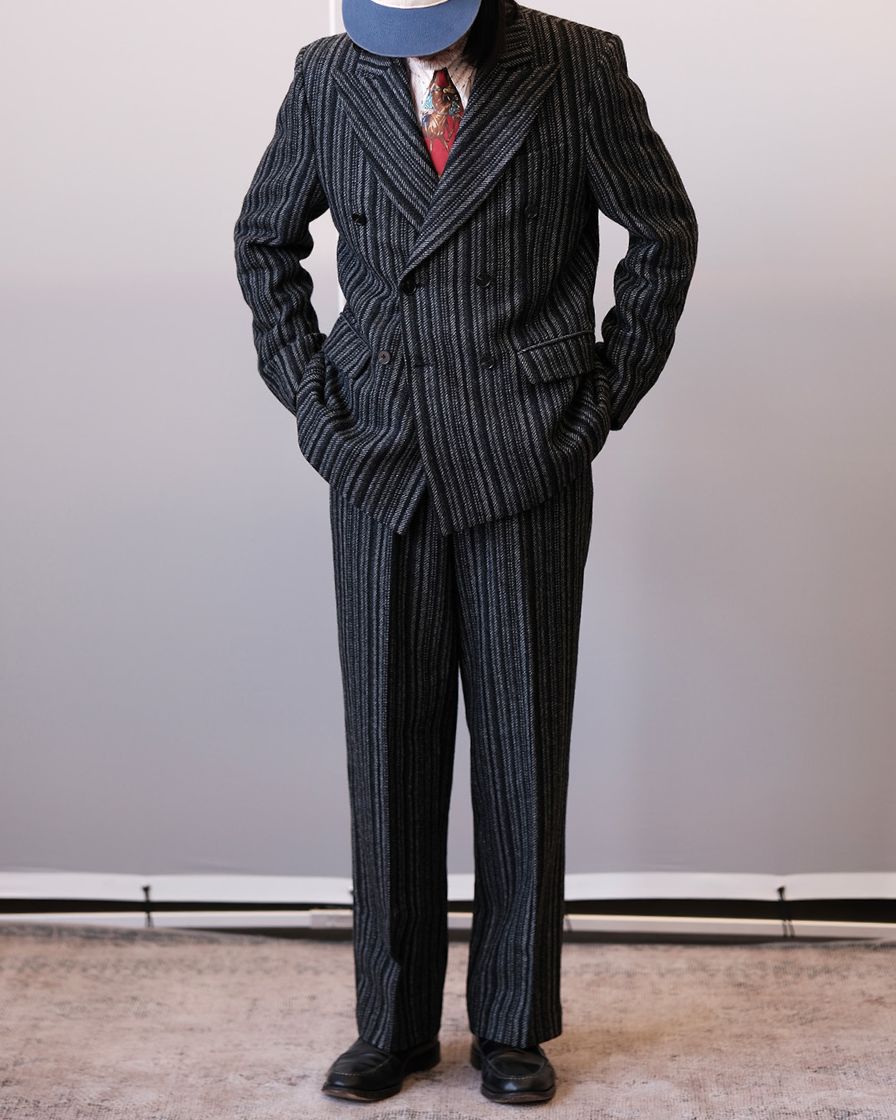 Striped Two Piece Suits Trouser