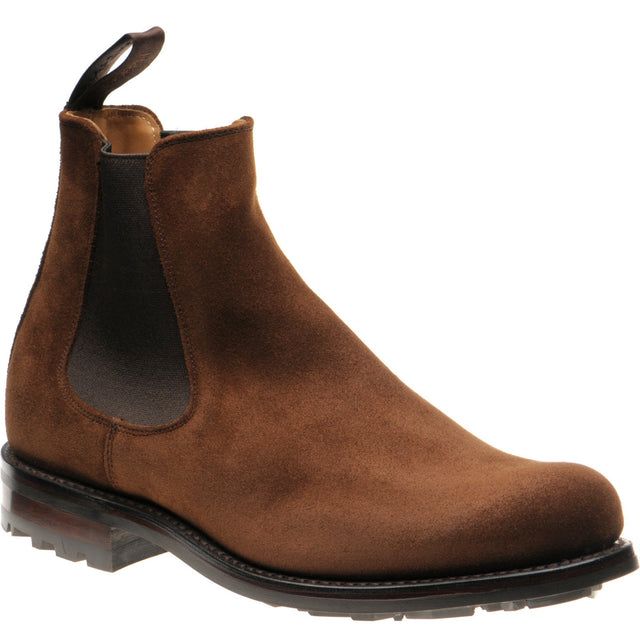 Cheaney Barnes III R mens rubber-soled Chelsea boots in snuff repello suede