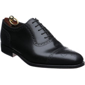 Loake Strand mens semi-brogues in black calf
