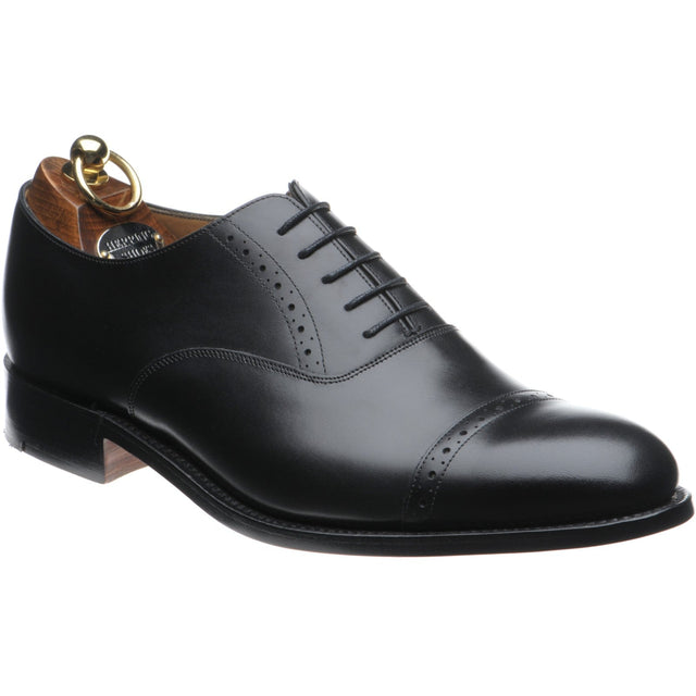 Herring Belgravia mens semi-brogues in black calf
