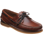 Herring Padstow mens rubber-soled deck shoes in chestnut