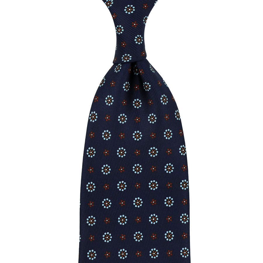 50oz Floral Printed Silk Tie Hand Rolled