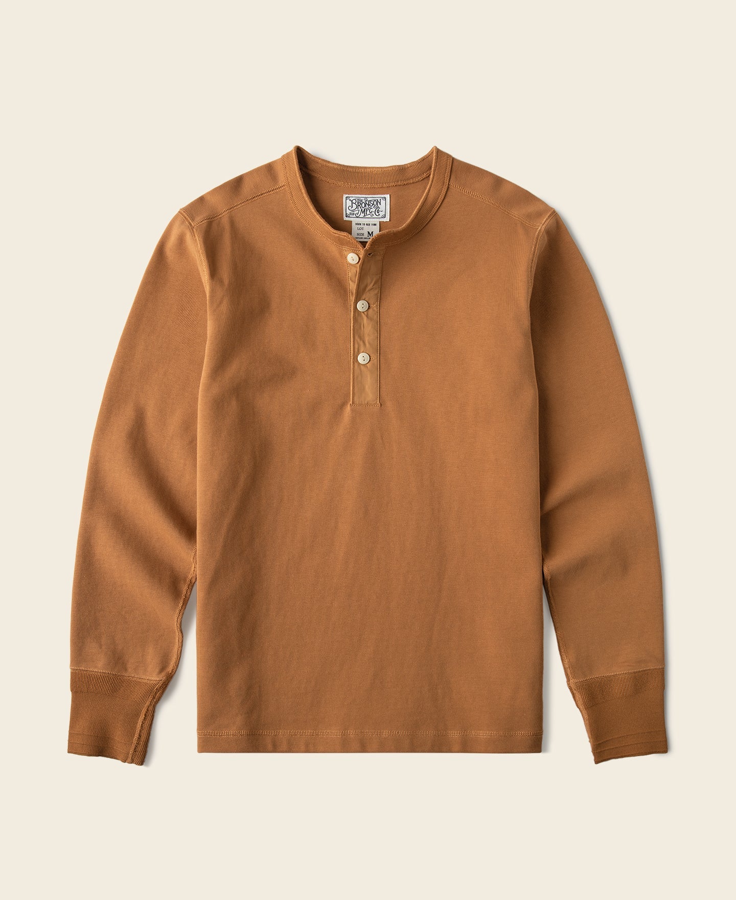 Vintage Long Sleeve Henley Shirt - Orange