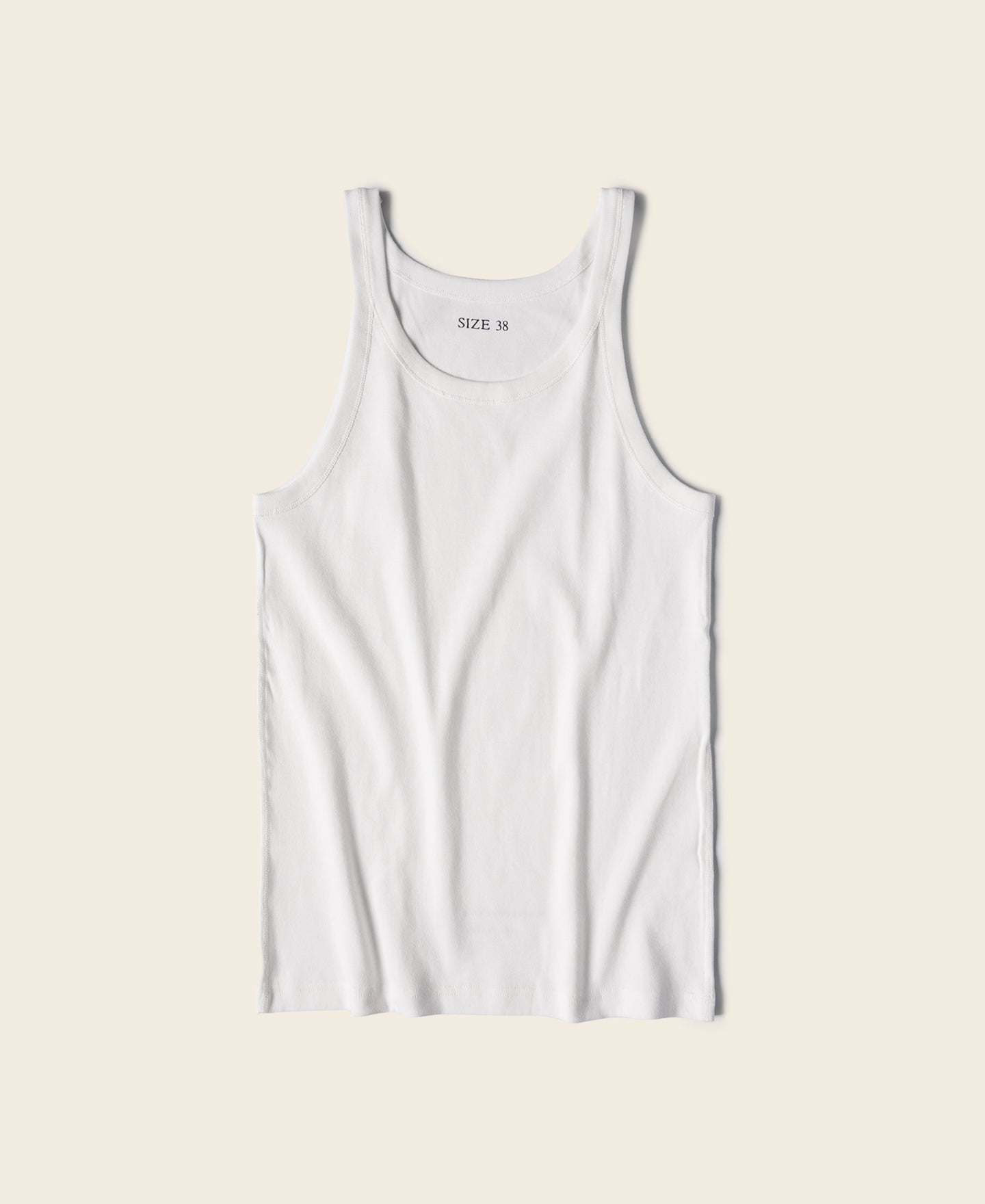 Military Cotton Tank Top - White