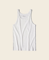 Military Cotton Tank Top - White