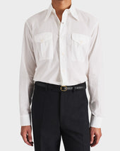 CHEMISE BOY SCOUT EN POPELINE DE COTON - BLANC CASSÉ
