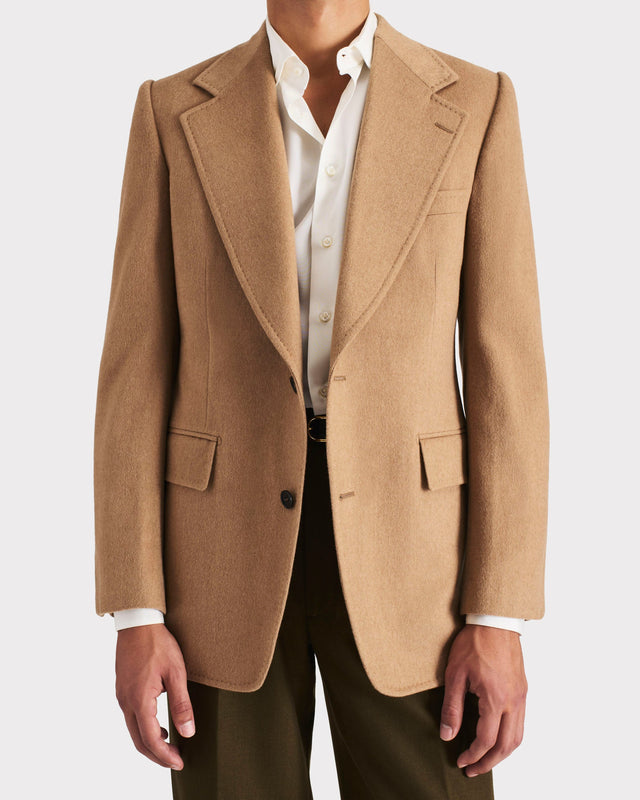 VESTE DROITE EN POIL DE CHAMEAU EXTRA-FIN - CAMEL