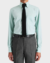 CHEMISE COL LARGE BOUTONNÉ EN PINPOINT DE COTON - MENTHE