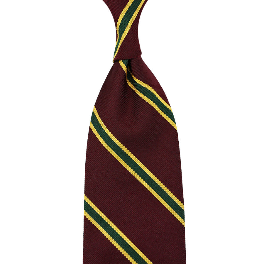 Repp Stripe Silk Tie Hand Rolled