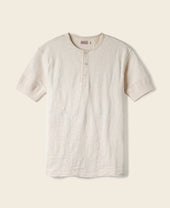 Loopwheel Tubular Henley T-Shirt - Apricot