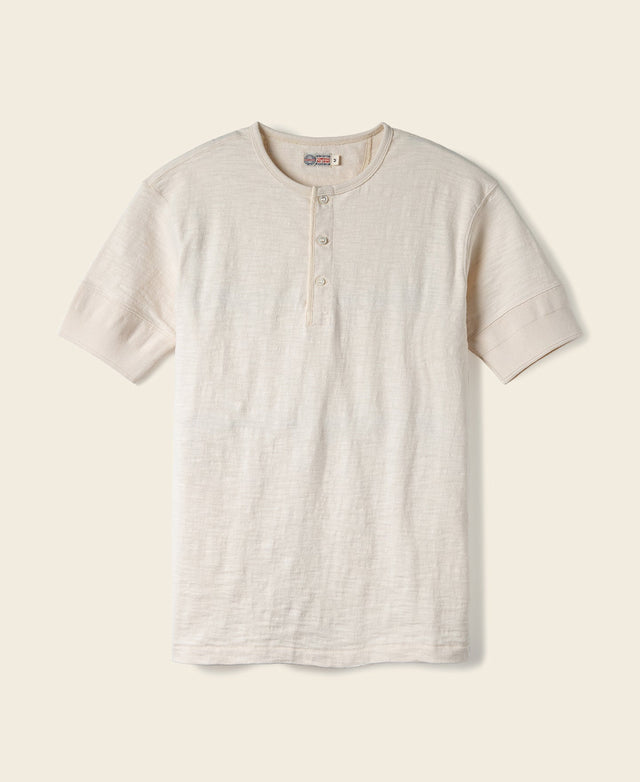 Loopwheel Tubular Henley T-Shirt - Apricot