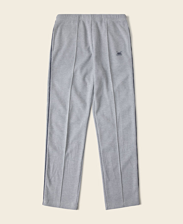 1970s Heavyweight Waffle Knit Jogger Pants - Gray