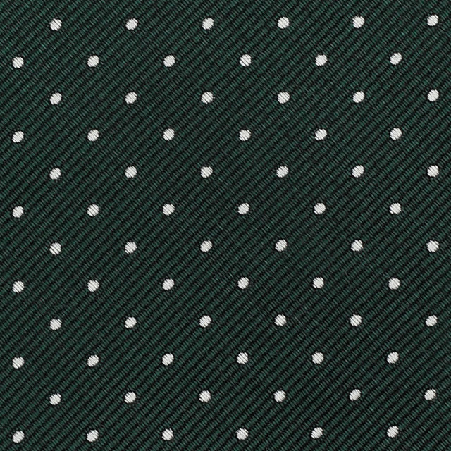Polka Dot Bespoke Jacquard Silk Tie - Forest Green