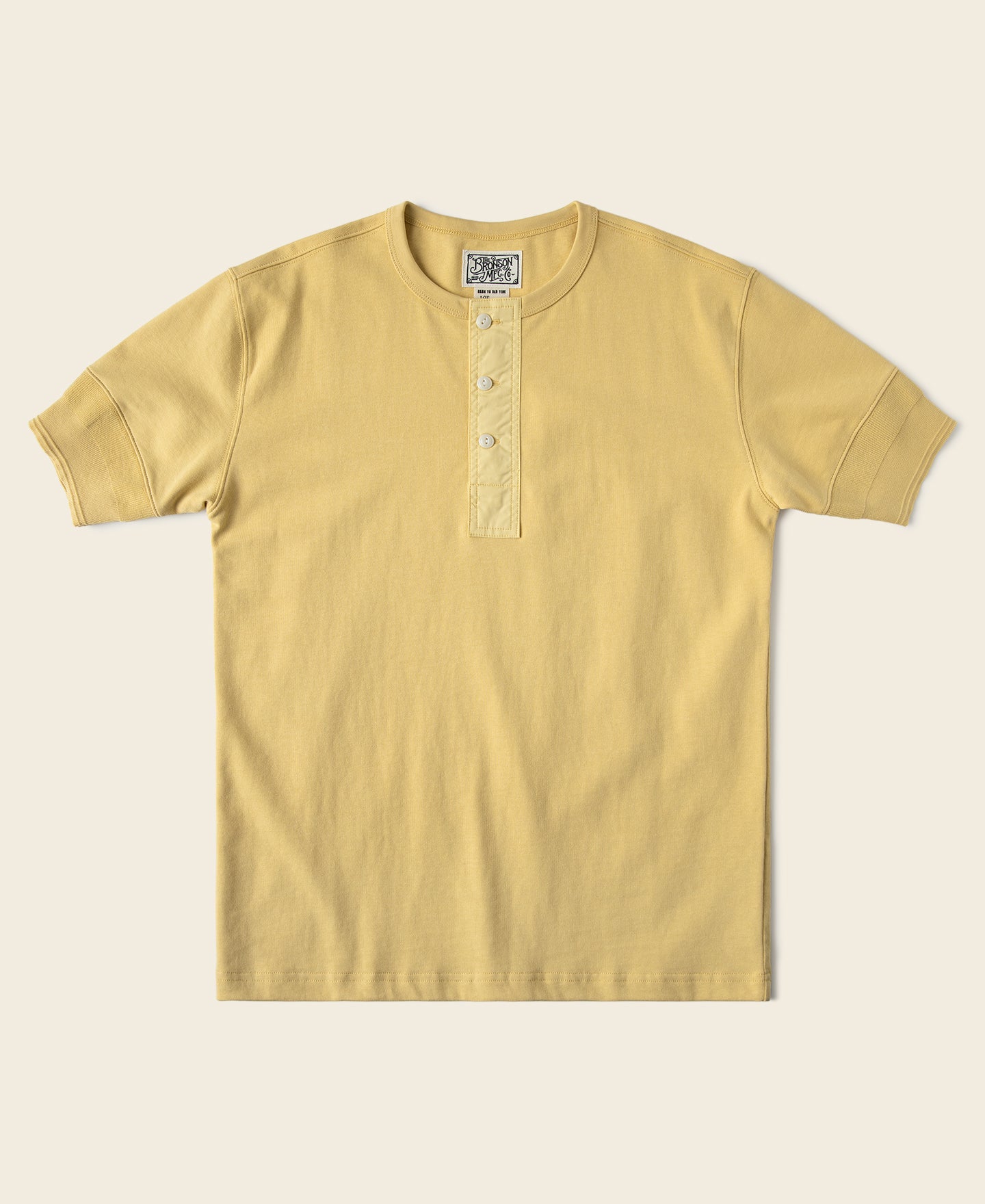 Vintage Short Sleeve Henley T-Shirt - Yellow