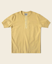 Vintage Short Sleeve Henley T-Shirt - Yellow