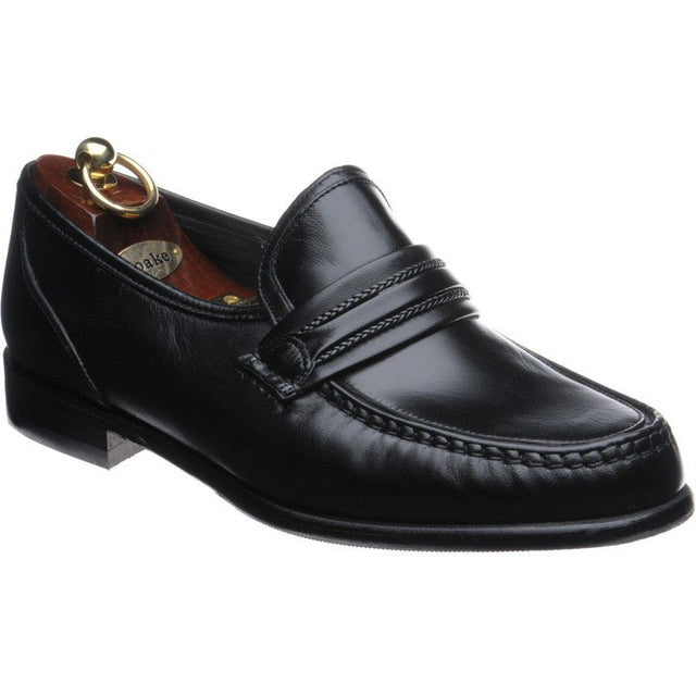 Loake Rome mens hybrid-soled loafers in black calf