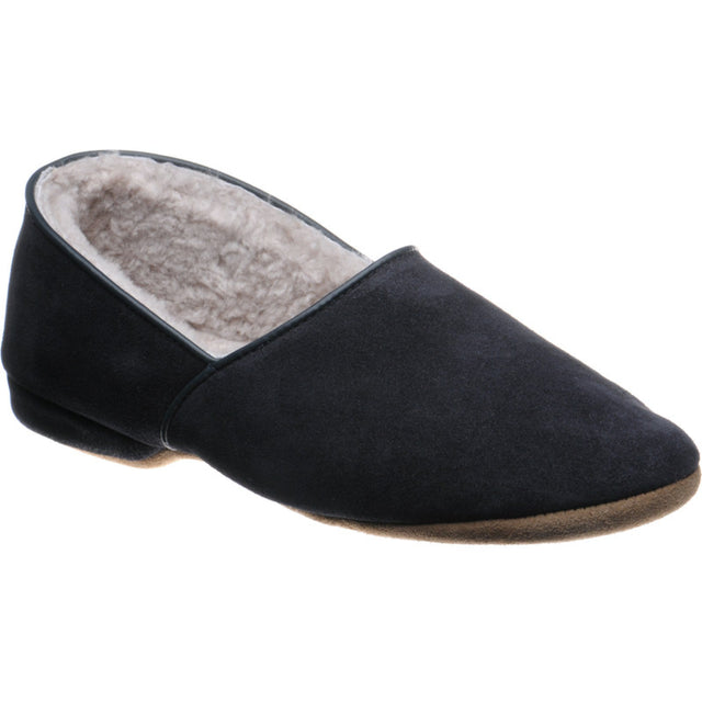 Herring Earl mens slippers in navy suede