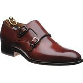 Herring Shakespeare mens double monk shoes in rosewood calf