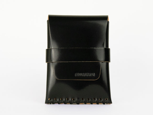 No. 155 Card Case with Flap, Onyx Cordovan