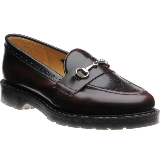 Wildsmith Model Penny mens rubber-soled loafers in burgundy rub off