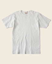1950s Ribbed Cotton-Spandex Blend T-Shirt - White