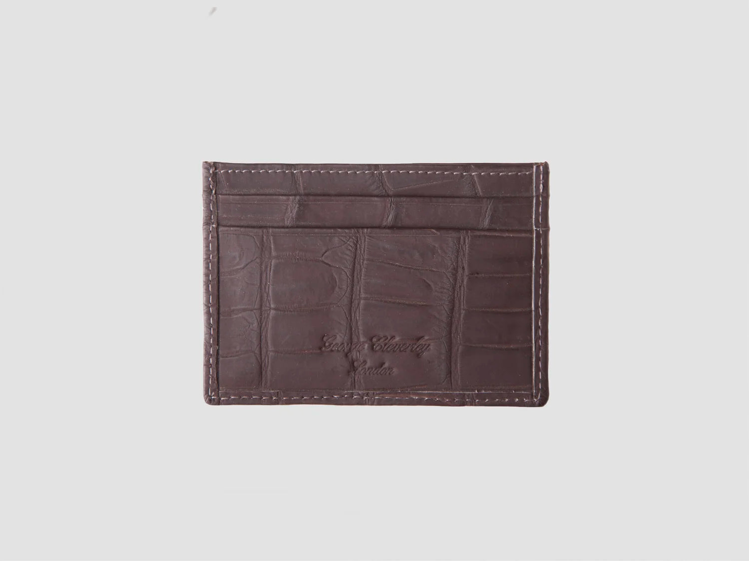 Slim Cardholder In Carbon Alligator George Cleverley