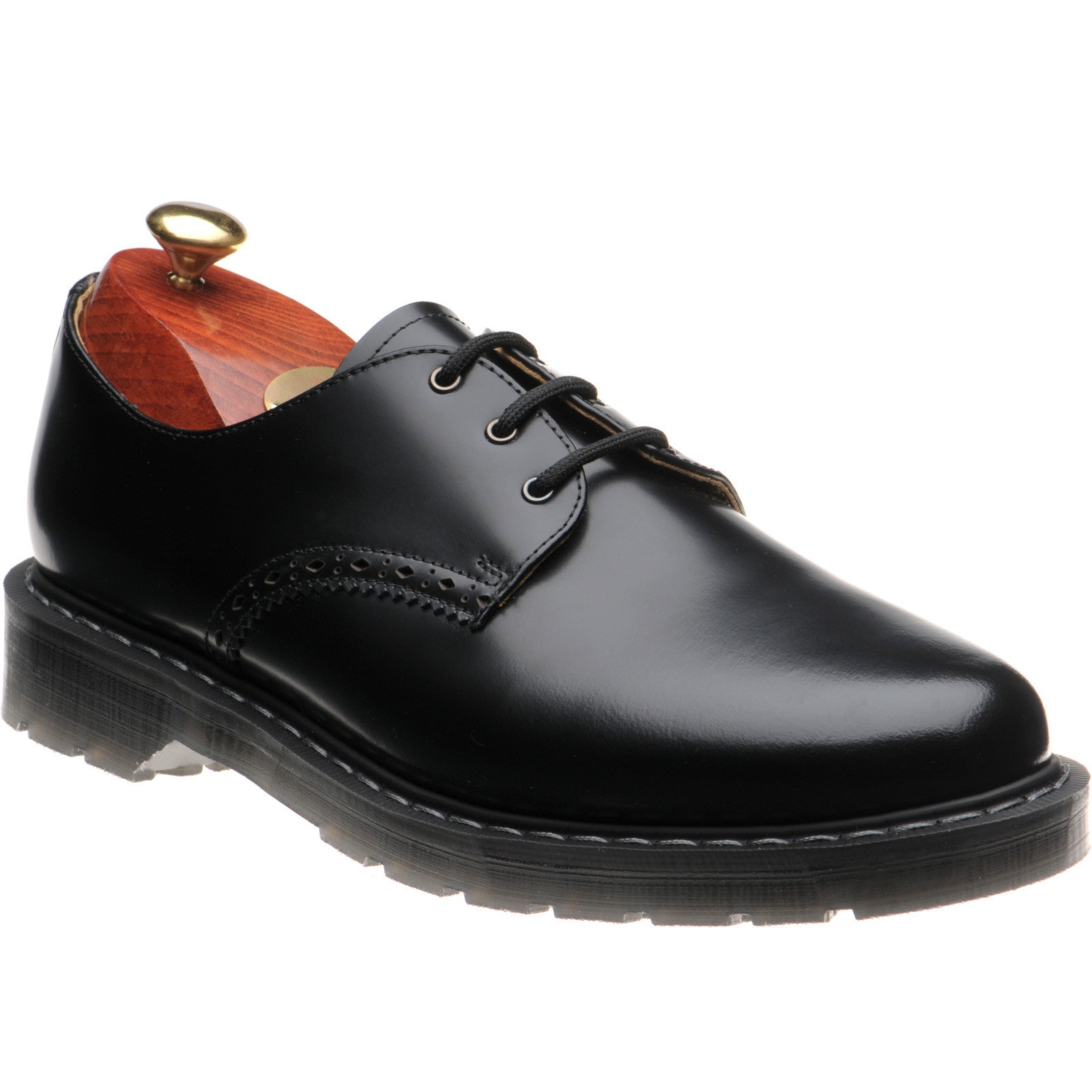 Wildsmith Model Gibson mens rubber-soled Derby shoes in black polished