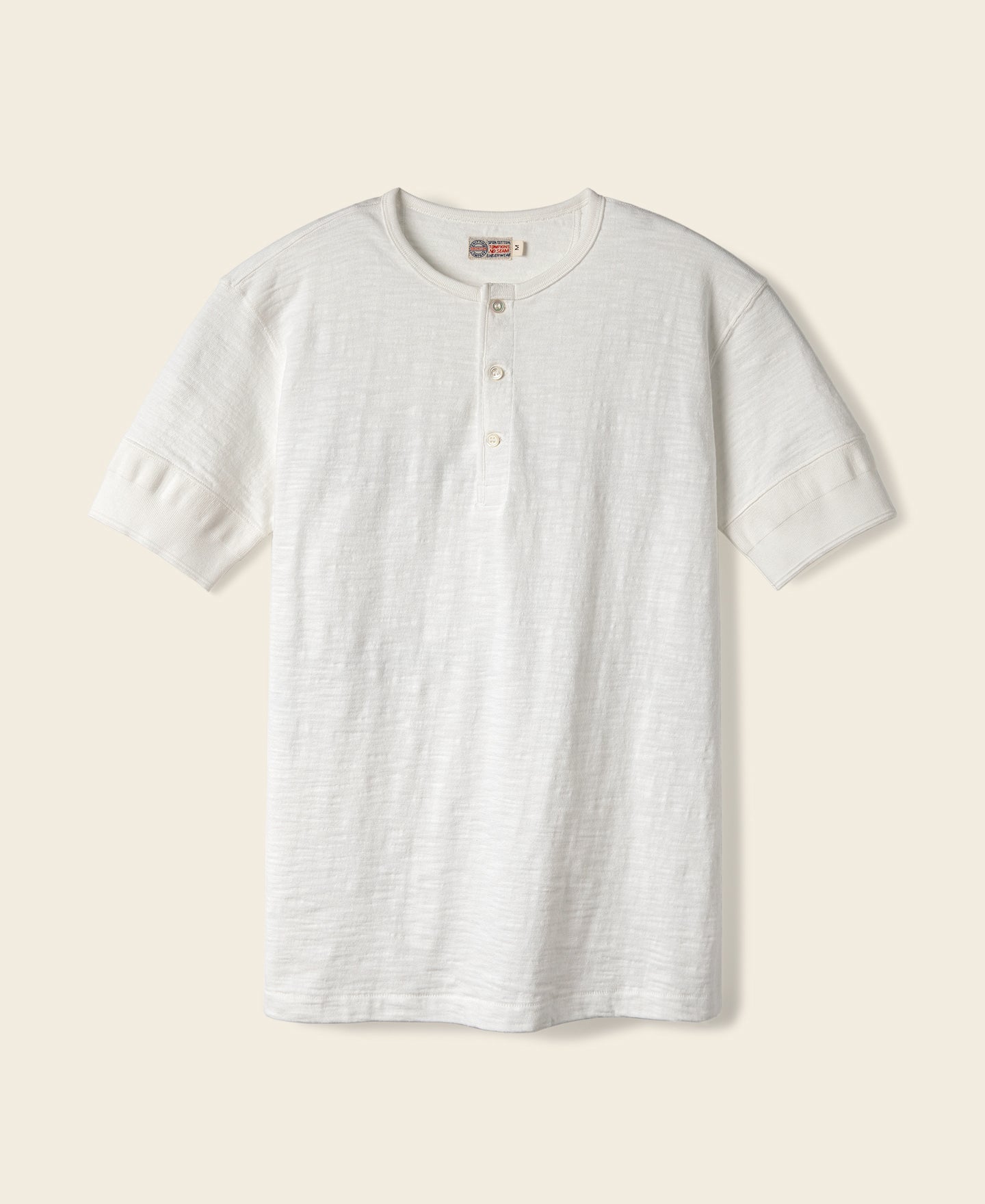 Loopwheel Tubular Henley T-Shirt - White