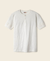 Loopwheel Tubular Henley T-Shirt - White