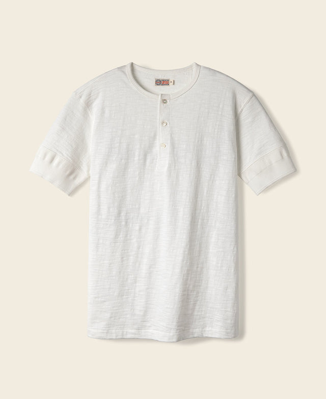 Loopwheel Tubular Henley T-Shirt - White