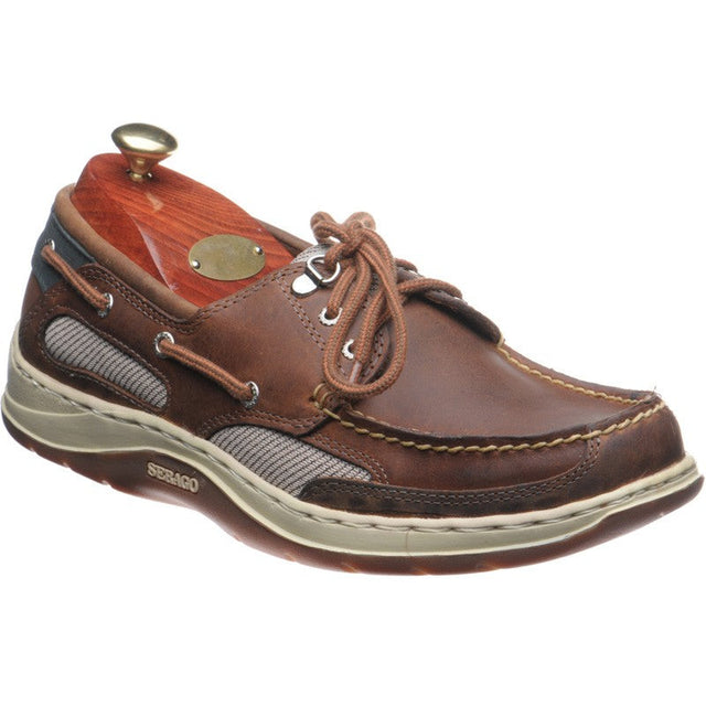 Sebago Clovehitch mens rubber-soled deck shoes in walnut
