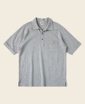Raglan Sleeve Cotton-Piqué Polo Shirt - Gray
