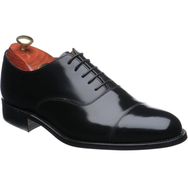 Barker Cheltenham (Rubber) mens rubber-soled Oxfords in black polished