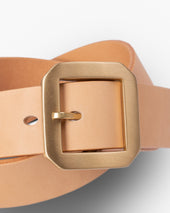 OGL Single Prong Garrison Buckle Leather Belt - Natural