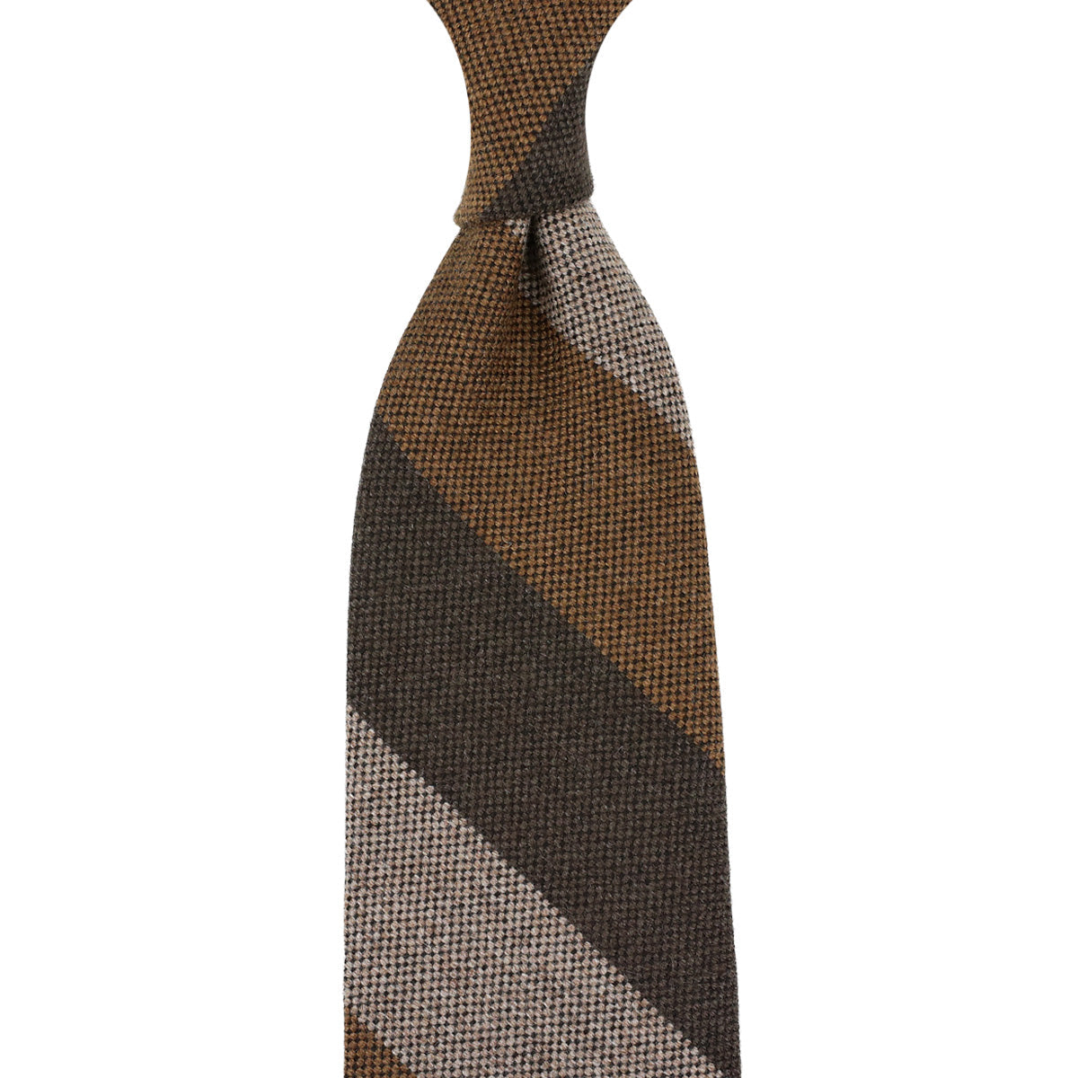 Striped Cashmere Tie Brown Copper Beige
