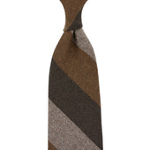 Striped Cashmere Tie - Brown / Copper / Beige