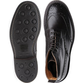 Trickers Stow (Rubber) mens rubber-soled brogue boots in dk brown espresso calf