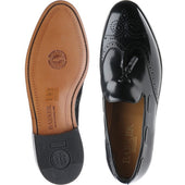Barker Clive mens tasselled loafers in black polished