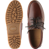 Herring Rock mens rubber-soled deck shoes in chestnut