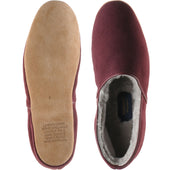 Herring Earl mens slippers in wine suede