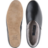Herring Duke mens slippers in black calf